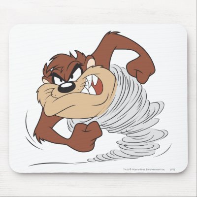 Taz spinning fast mouse pad
