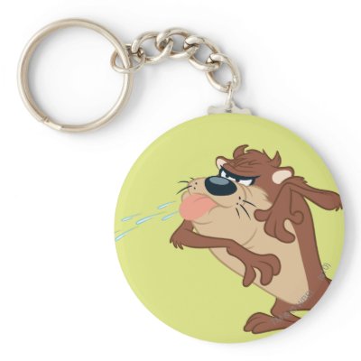 Taz sticking out his tongue keychains