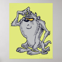 Taz Thinking Artistic Design Print