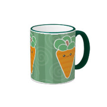 Taza crujiente de Kawaii de las zanahorias
