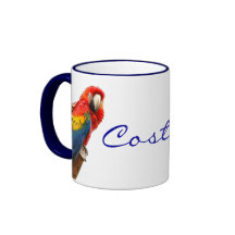 Taza de cerámica de Costa Rica del Macaw del escar