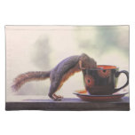 Taza de la ardilla y de café manteles individuales