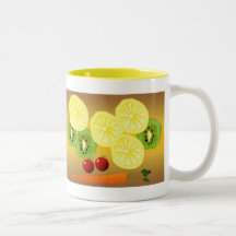 Taza de las frutas y de los veggies de la diversió