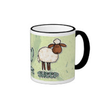 taza de las ovejas del amor de la paz