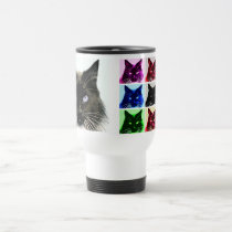Taza del viaje del collage del gato tazas