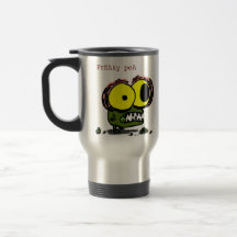 Taza extraña del viaje del guisante