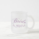 Taza helada púrpura personalizada de la novia 2010