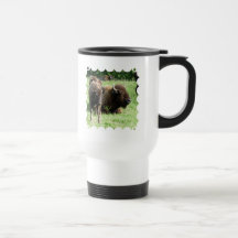 Taza plástica del viaje de la imagen del búfalo