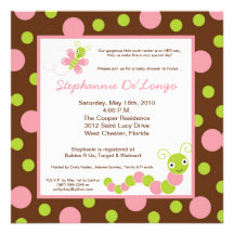 {TBA} 5x5 Spring Bug Butterfly Baby Shower Invite