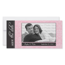 {TBA} 8x4" Baroque Pink Save the Date Announcement Customized Photo Card