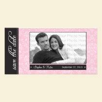 {TBA} 8x4" Baroque Pink Save the Date Announcement photo cards
