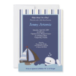 {TBA} Ahoy Mate Sailboat Boat Nautical Baby Shower Custom Announcements