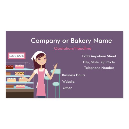 {TBA} Bakery/Pastry Shop #2 Business Card (front side)