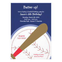 {TBA} BASEBALL Batter Up Birthday Invitation