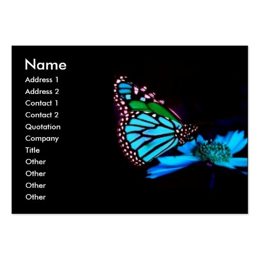 -TBA - Butterfly in Blue Light Business Card Templates