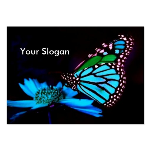 -TBA - Butterfly in Blue Light Business Card Templates (back side)