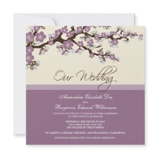 {TBA} Cherry Blossom Wedding Invitation (lilac) invitation