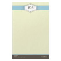 {TBA} Chic Deco Baby Blue Customized Stationery