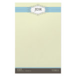 {TBA} Chic Deco Baby Blue Customized Stationery
