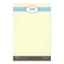 {TBA} Chic Deco Baby Blue Customized Stationery