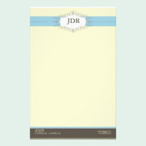 {TBA} Chic Deco Baby Blue Customized Stationery stationery