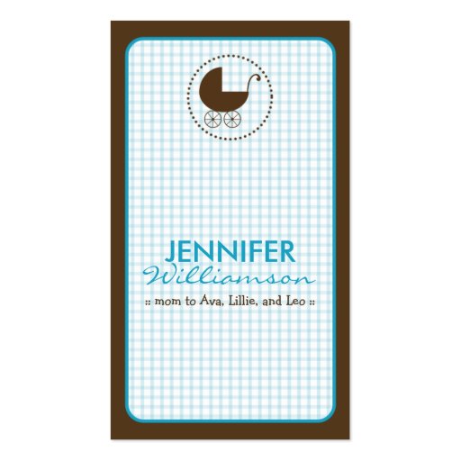 {TBA} Chocolate Carriage Mommy Calling Card: aqua Business Card Template (front side)