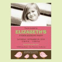 {TBA} Chocolate Polkadots Girl's Pink Birthday invitations