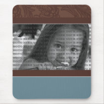 {TBA} Classy Chic Floral PHOTO template (teal) mousepads