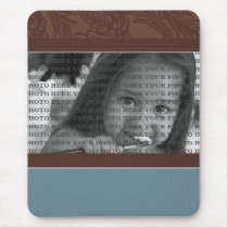 {TBA} Classy Chic Floral PHOTO template (teal) mousepads