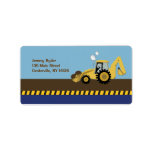 {TBA} Construction Zone Backhoe Return Address Personalized Address Labels