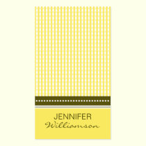 {TBA} :: custom design yellow gingham :: business cards