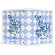 TBA Custom Name Blue Boy Baby Shower Vinyl Binder