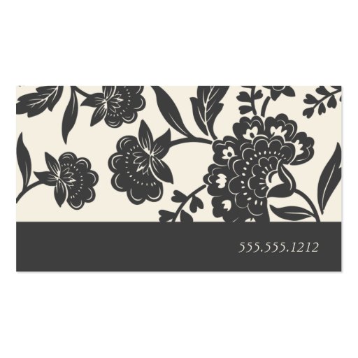 {TBA} damask floral calling card Business Cards (back side)
