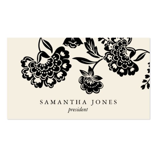 {TBA} damask floral calling card Business Cards (front side)
