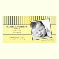 {TBA} Damask & Stripes Lemon  Birth Announcement photo cards
