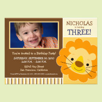 {TBA} Darling Lion Boys Birthday Invite (yellow) invitations