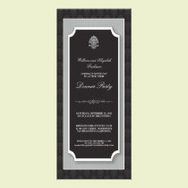 {TBA} Elegant Damask Dinner Party Invite (silver) invitations