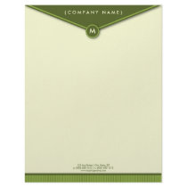 {TBA} Elegant Envelope (lime) Monogram Letterhead