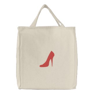 TBA Embroidered Red Shoe On Bag