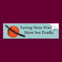 {TBA} Farting Ninja Warrior Silent but Deadly bumper stickers by Jamene_Clothing {TBA} Farting Ninja Warrior Silent but Deadly bumper stickers