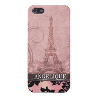 ::TBA:: Fleur de Paris Eiffel Tower | pink Cover For iPhone 5