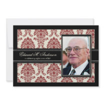 {TBA} Golden Years Damask Birthday Invite (red)