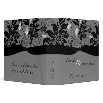 TBA - Gray and Black Floral Wedding Binder