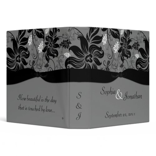 TBA - Gray and Black Floral Wedding Binder binder