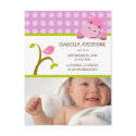 {TBA} Hippo & Birdie Baby Girl Birth Announcement postcards