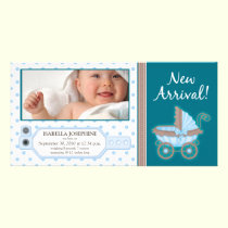 {TBA} Hospital ID Tag Baby Birth Announcement photo cards