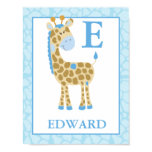 {TBA} JUNGLE GIRAFFE BLUE BOY CUSTOM NAME PRINT
