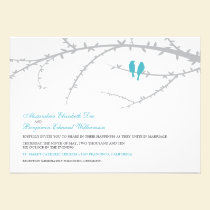 {TBA} Love Birds Wedding Invitation (aqua) invitations