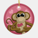 {TBA} Love Monkey Pink ceramic ornament