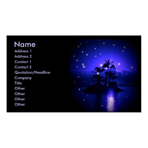 -TBA - Magic Night Profile Card Business Card Template (front side)